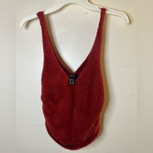Forever 21 Rusted Red Cropped Tank Top Ruched